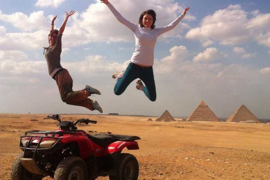 Quad biking around Giza Pyramids desert